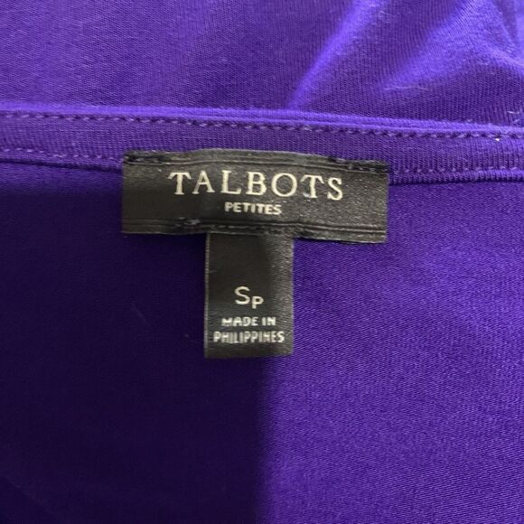 Talbots Top Womens Small Petite Purple Round Neck Seamless Stretch Blouse Ladies - Picture 5 of 7